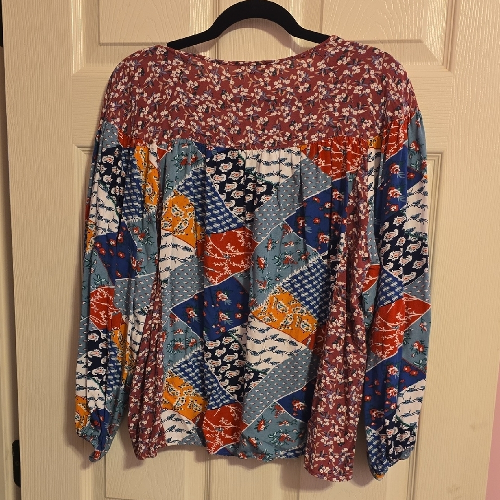 Easel Multicolor Patchwork Boh9 Blouse - image 5